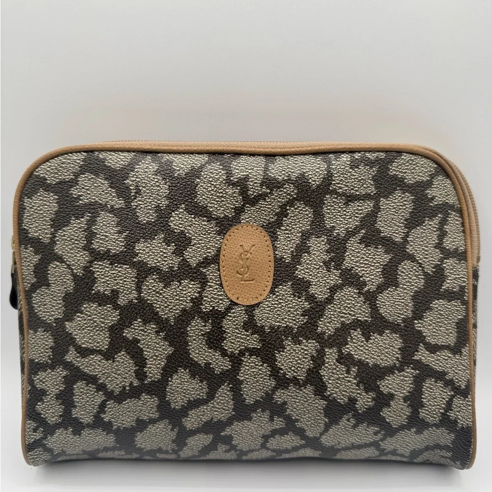 PRISTINE Yves Saint Laurent YSL Vintage Giraffe print Clutch Pouch Bag